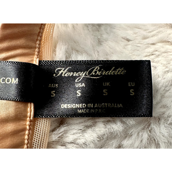 RARE🔥 Honey Birdette SHANNON🍑 Lace Up Peach Orange Waspie Small - Picture 5 of 5